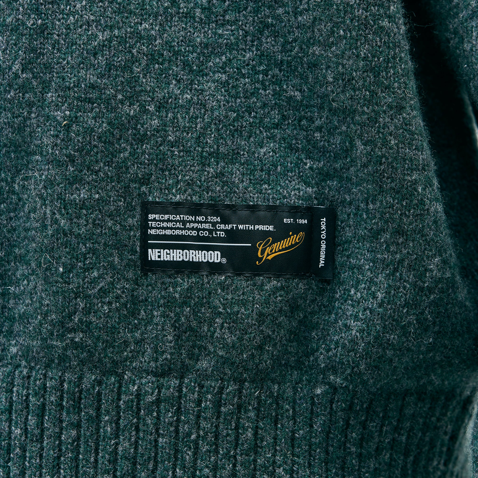 Neighborhood Plain Crewneck Sweater Green 252FUNH-KNM03