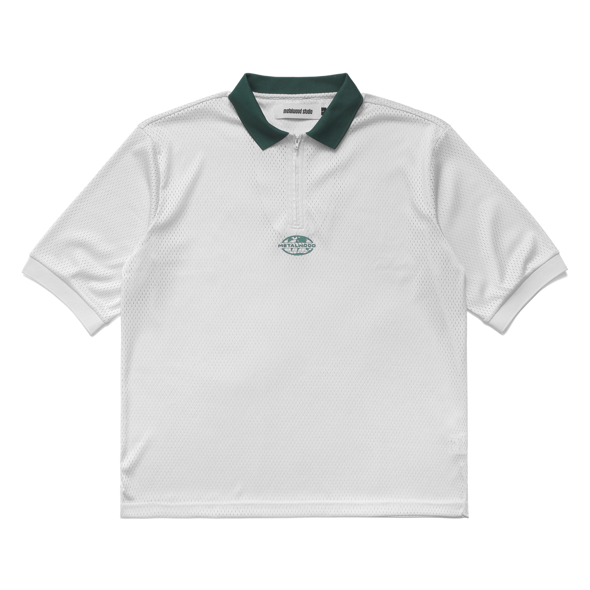 Metalwood Quarter Zip Jersey Polo Natural