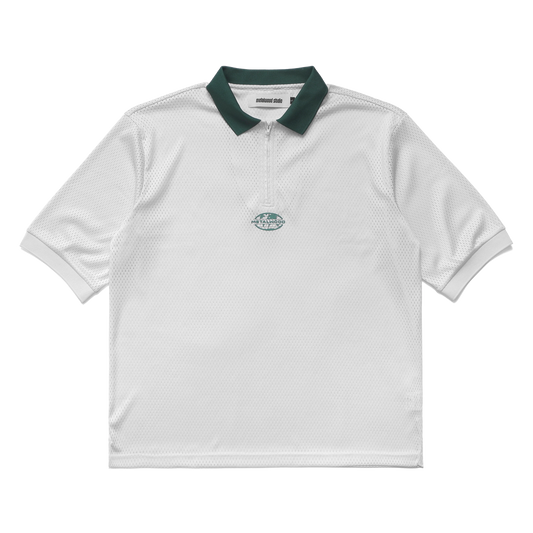 Metalwood Quarter Zip Jersey Polo Natural