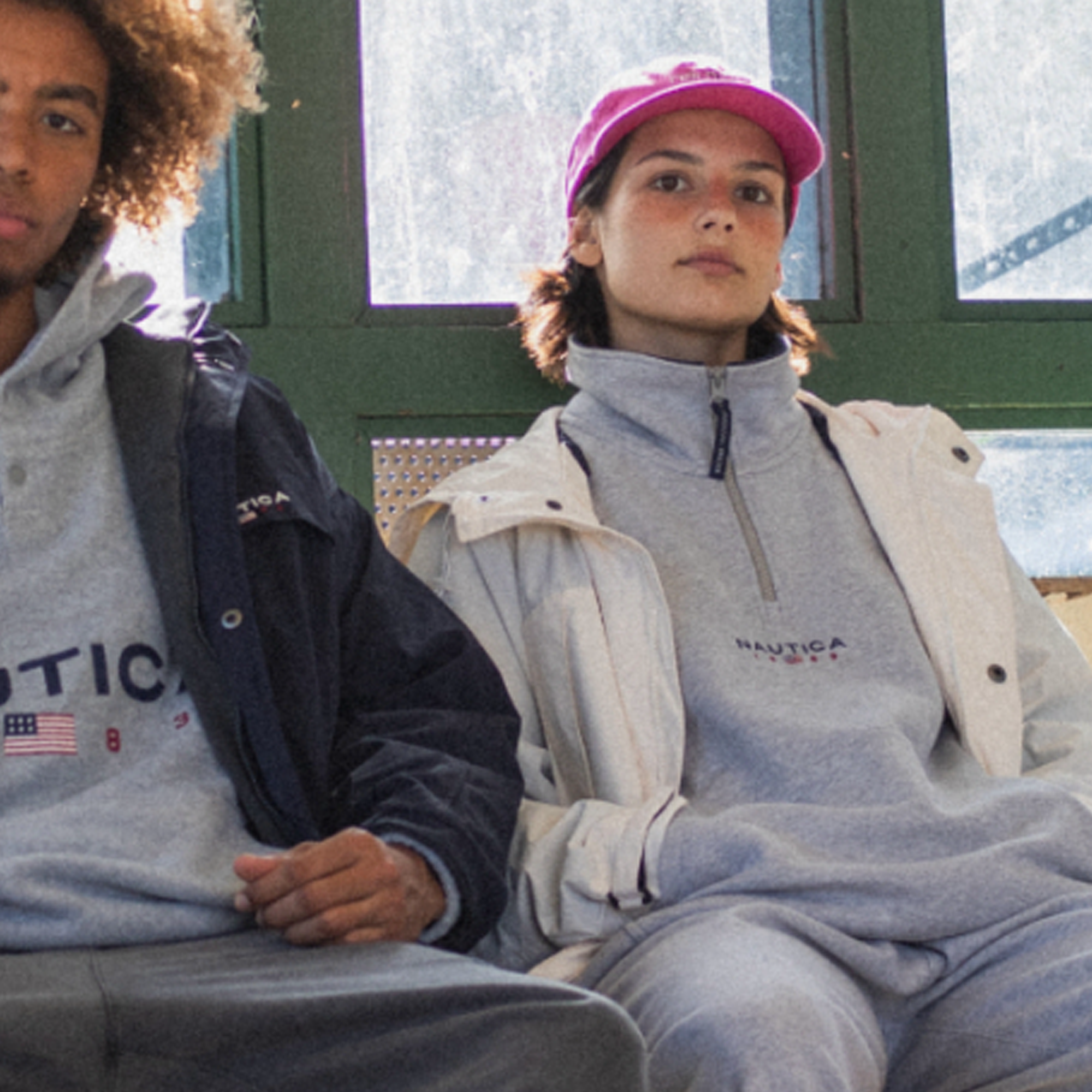Nautica Korea 83Flag Half-Zip Sweatshirt Melange Grey