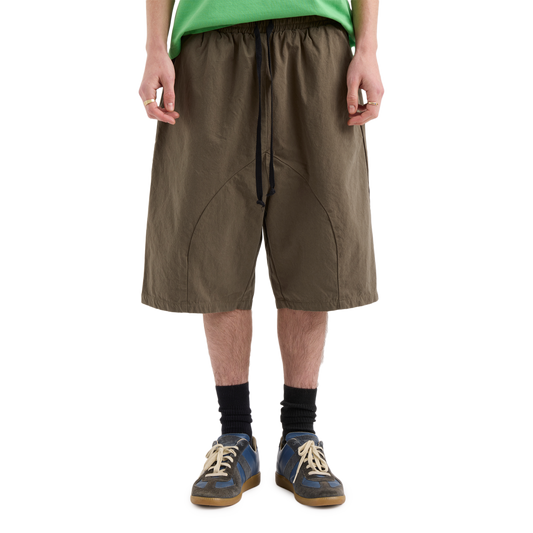 Pseushi Elasticated Cotton Shorts Bark