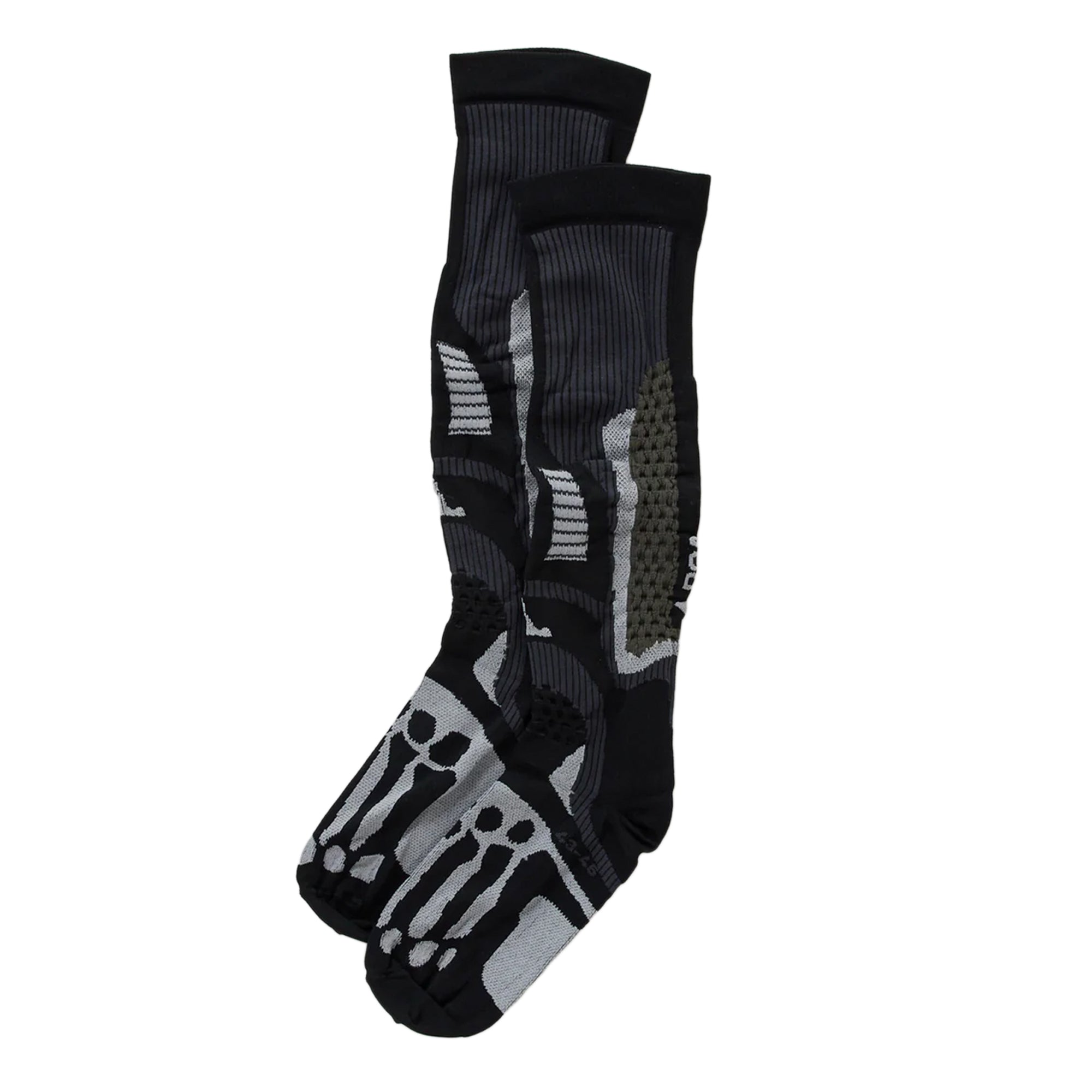 ROA Bones Long Socks Dark Grey FW25