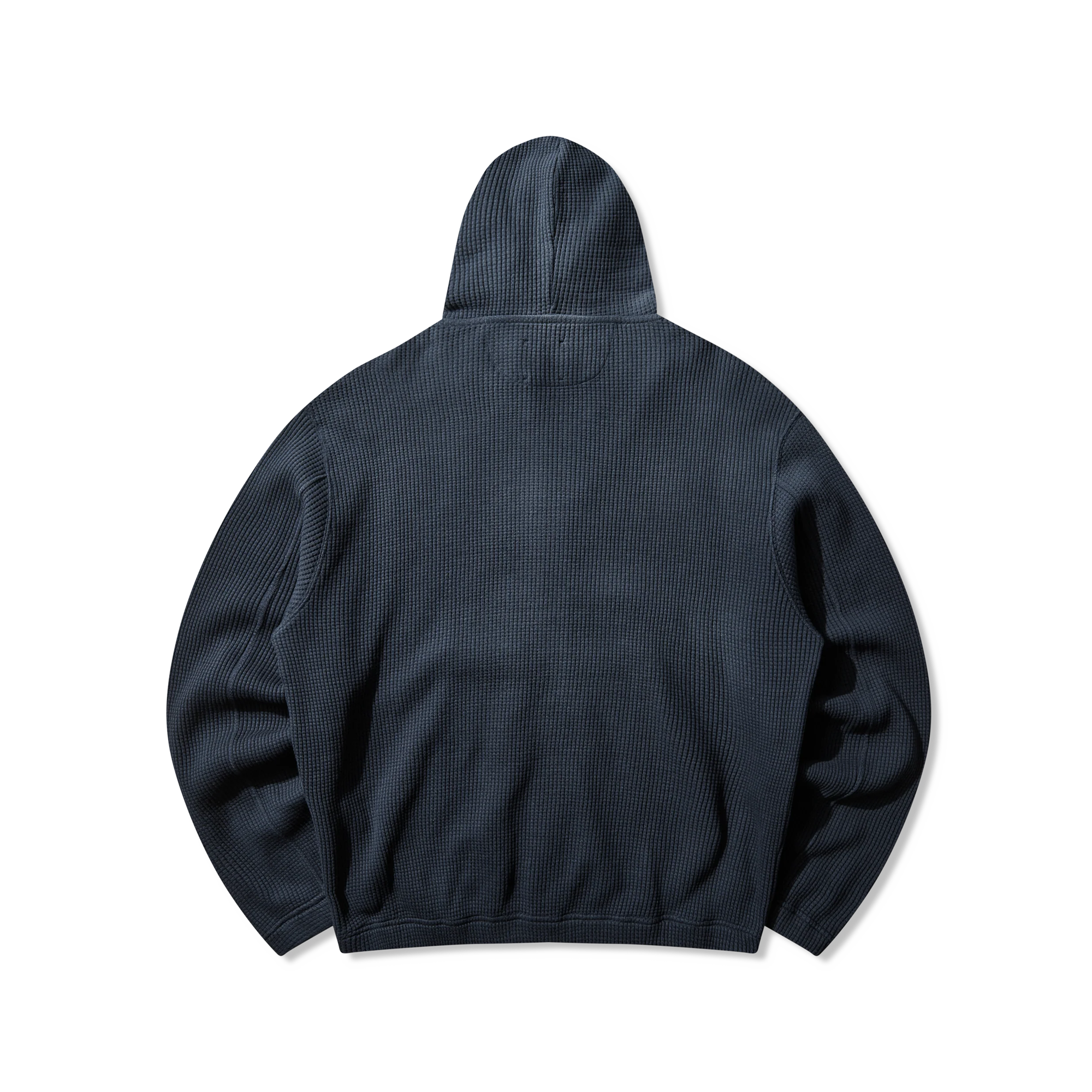 ROA Bee Sun Faded Organic Waffle Zip Up Hoodie Navy