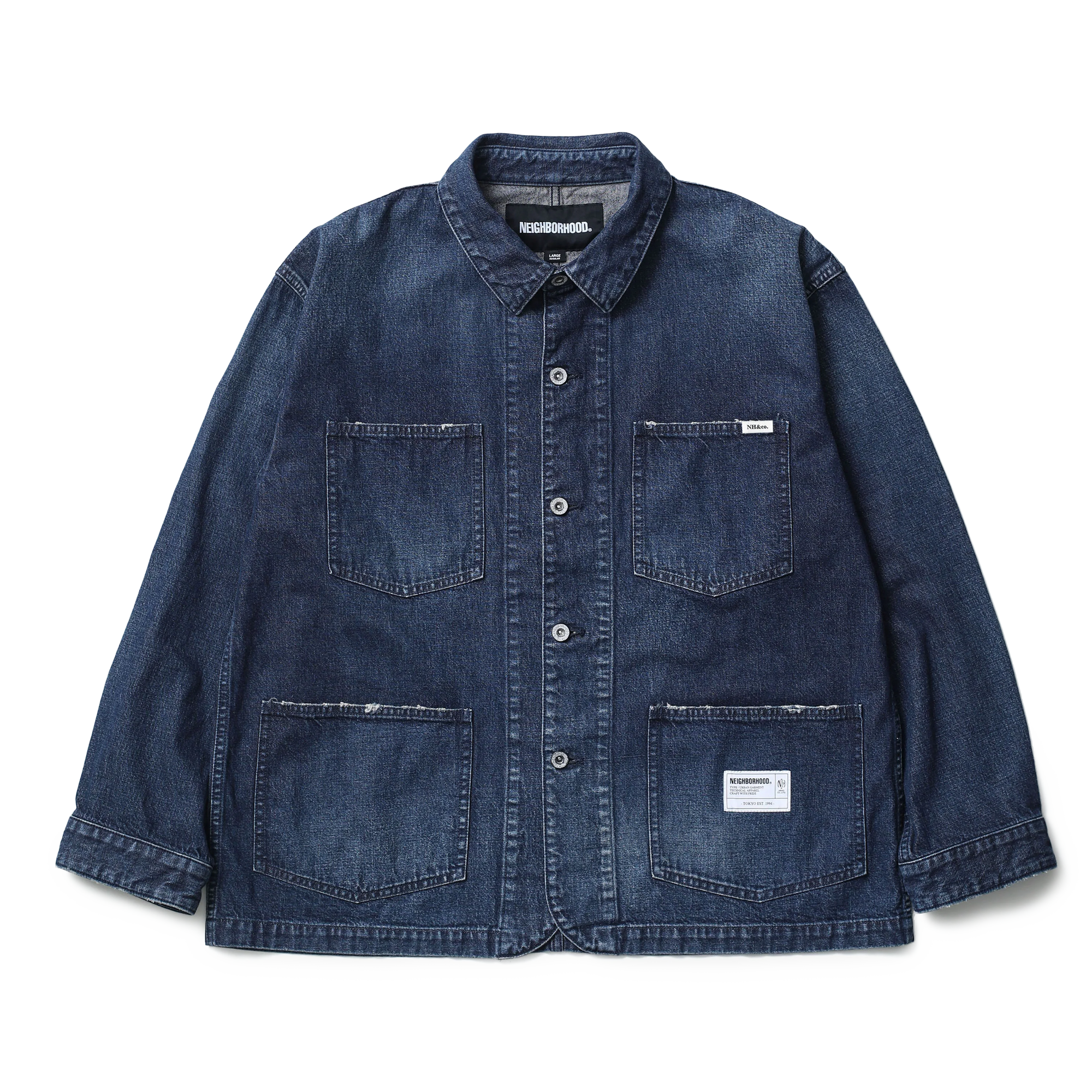 Neighborhood Washed Denim Coverall Jacket Indigo
