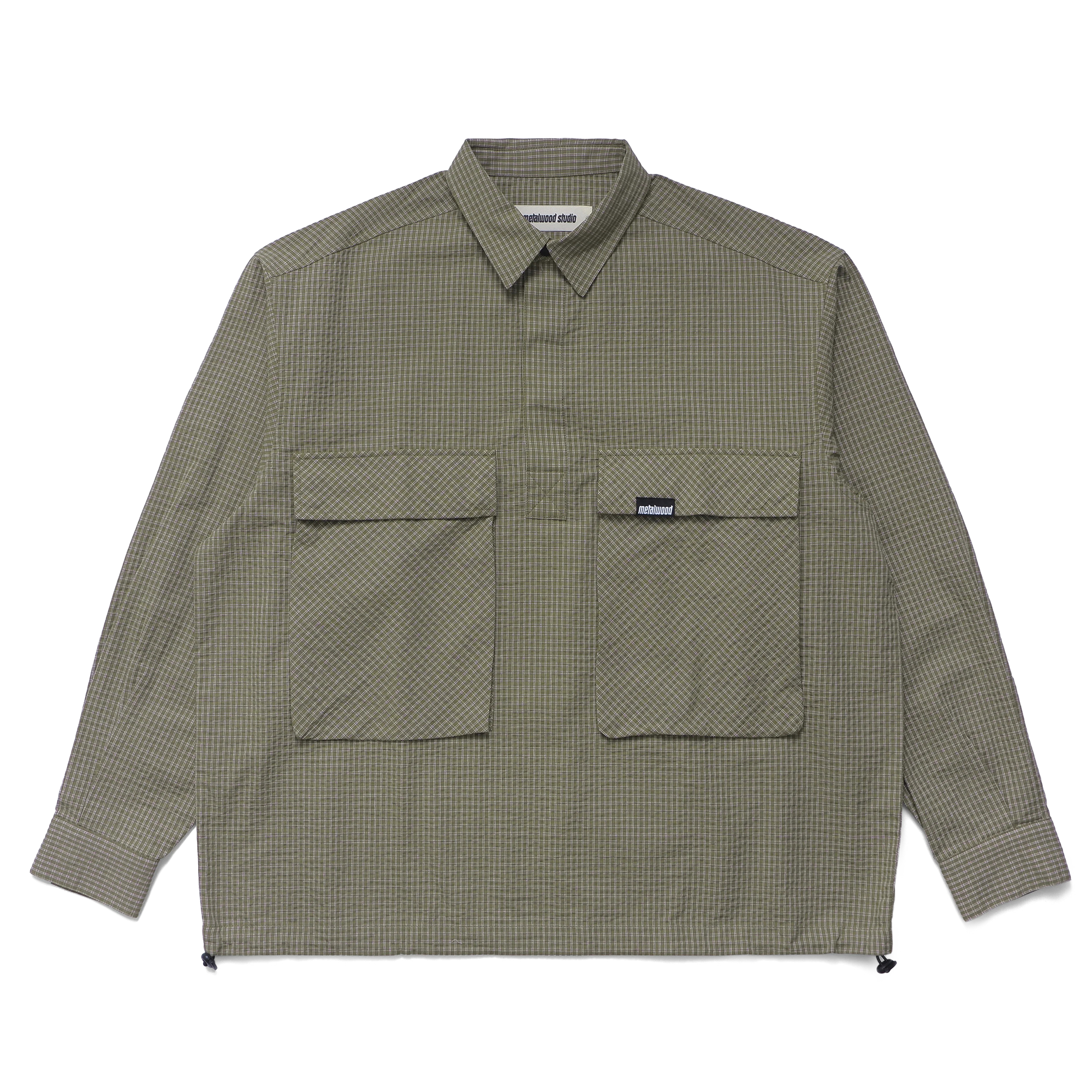 Metalwood Plaid Tactical Overshirt Green/White