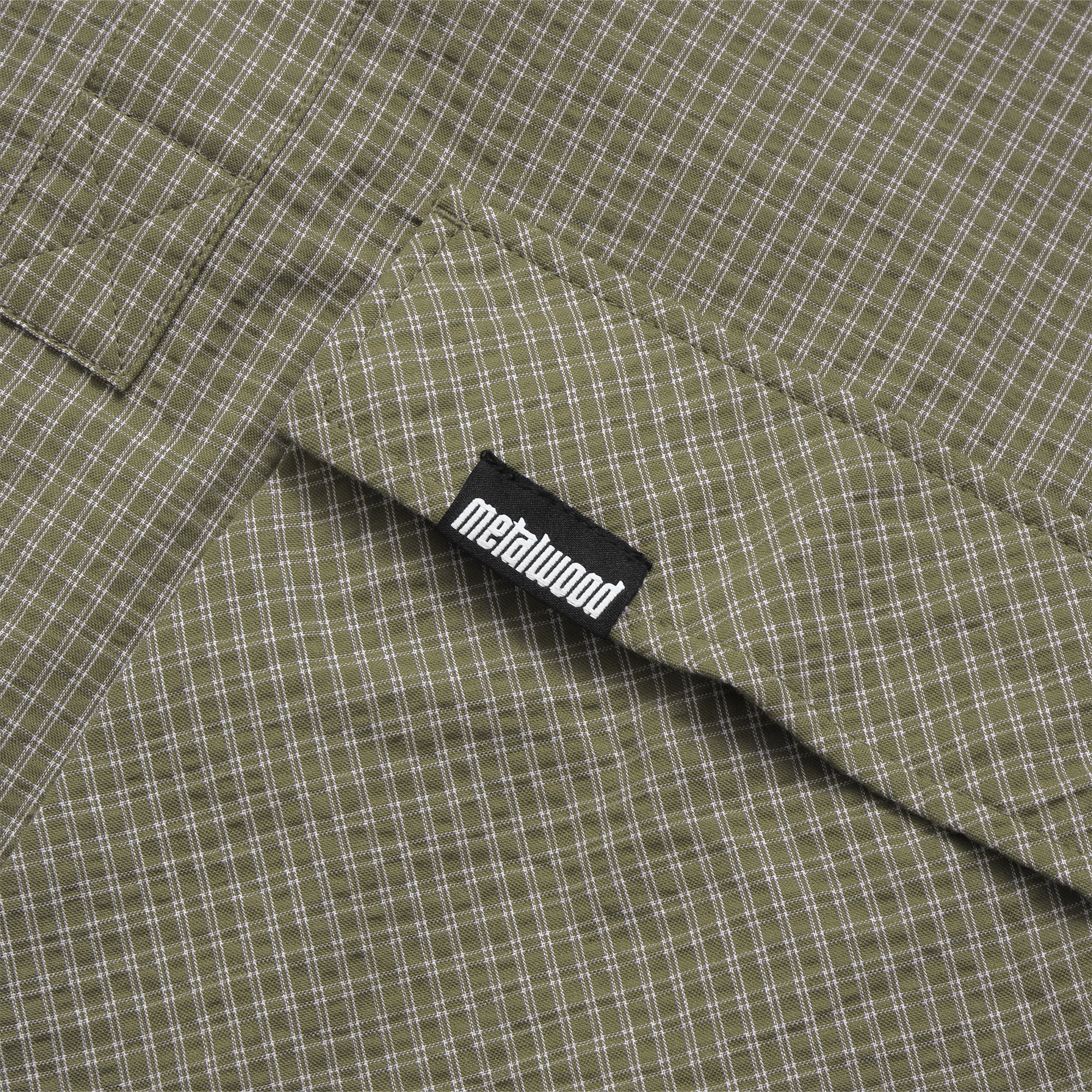 Metalwood Plaid Tactical Overshirt Green/White