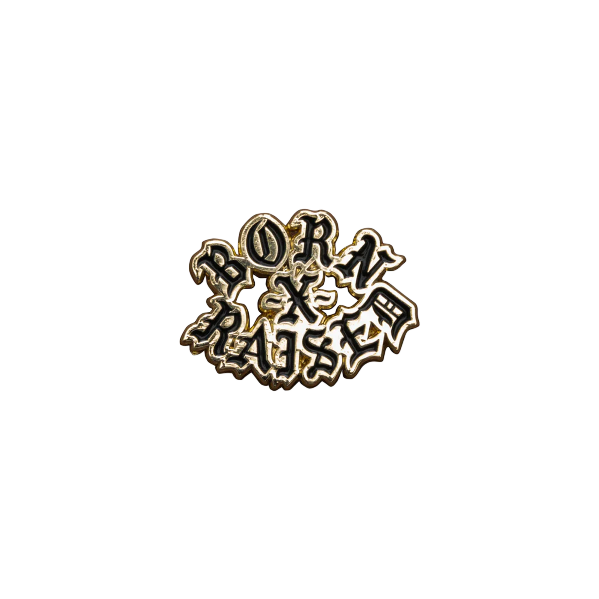 Born x Raised Enamel Rocker Pin Black/Gold