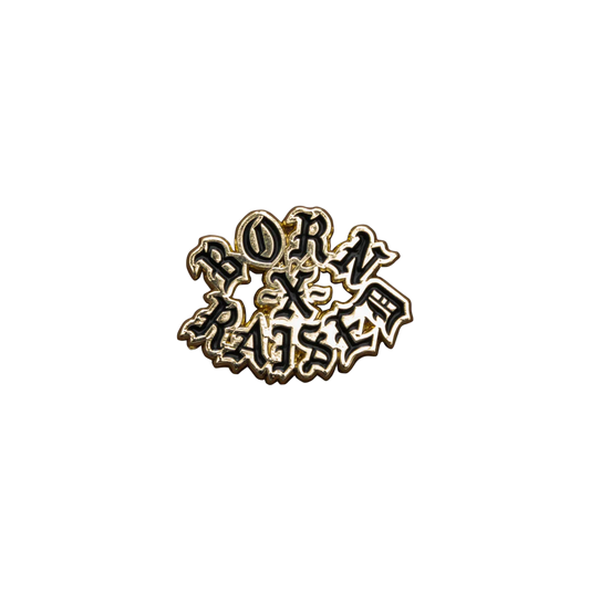 Born x Raised Enamel Rocker Pin Black/Gold