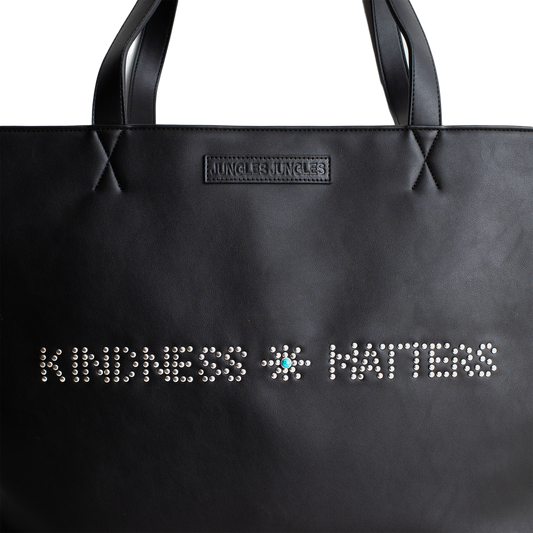 Jungles Jungles Kindness Matters Recycled Leather Bag Black