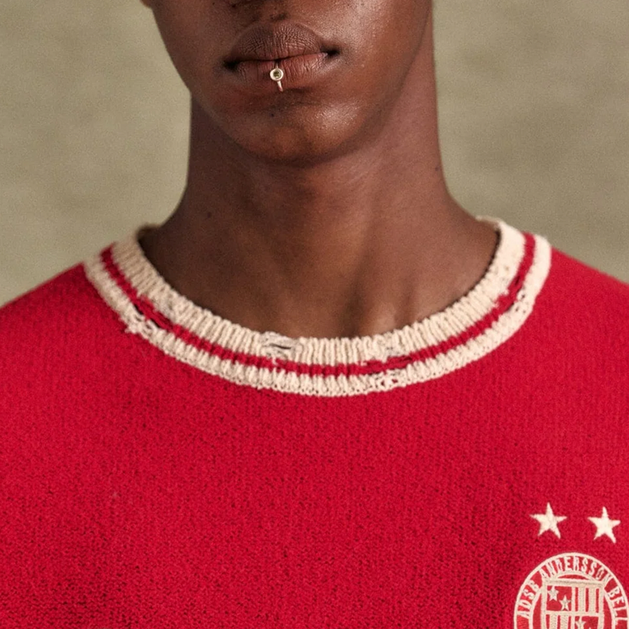 Andersson Bell Football Short Sleeve Sweater Red ATB1285M