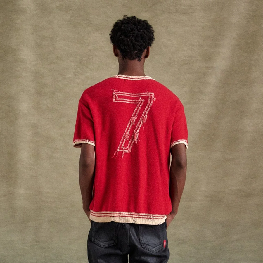 Andersson Bell Football Short Sleeve Sweater Red ATB1285M