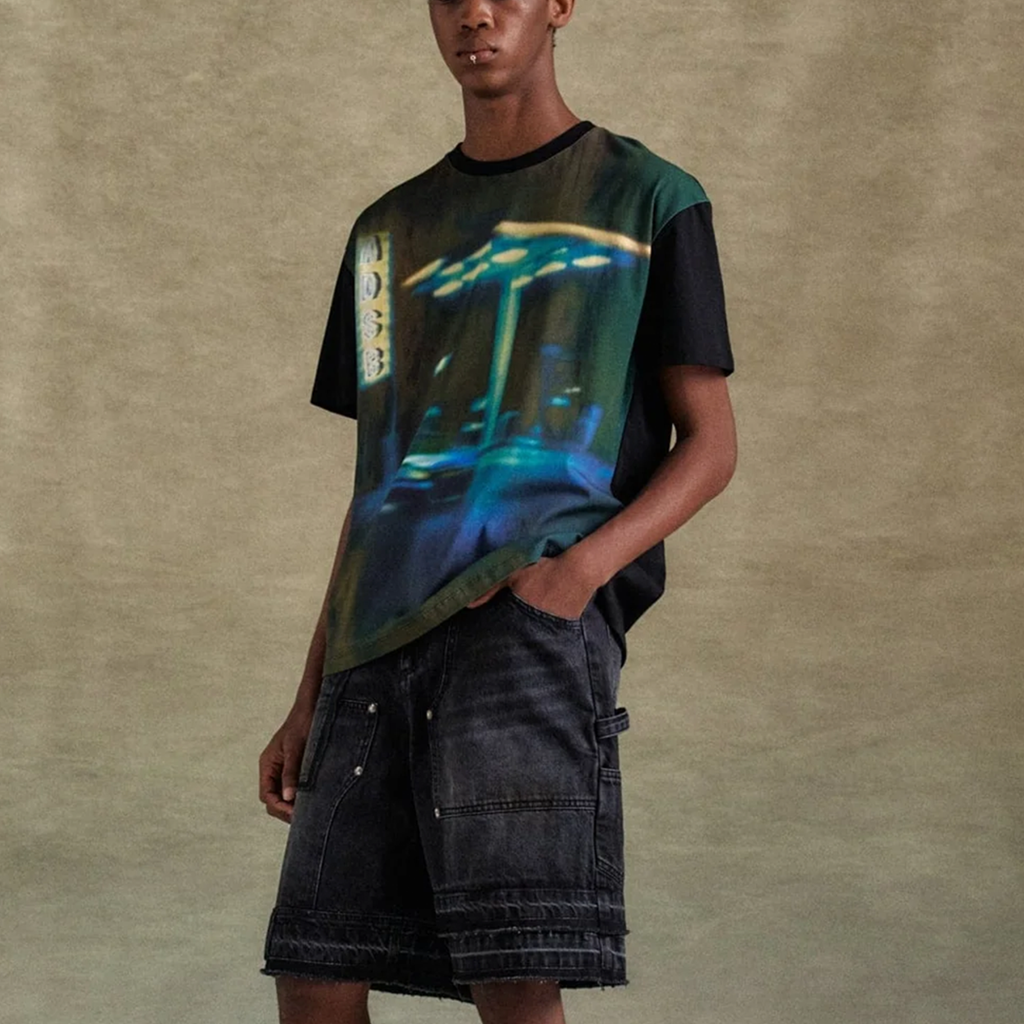 Andersson Bell Gas Station Logo T-Shirts Black ATB1289M