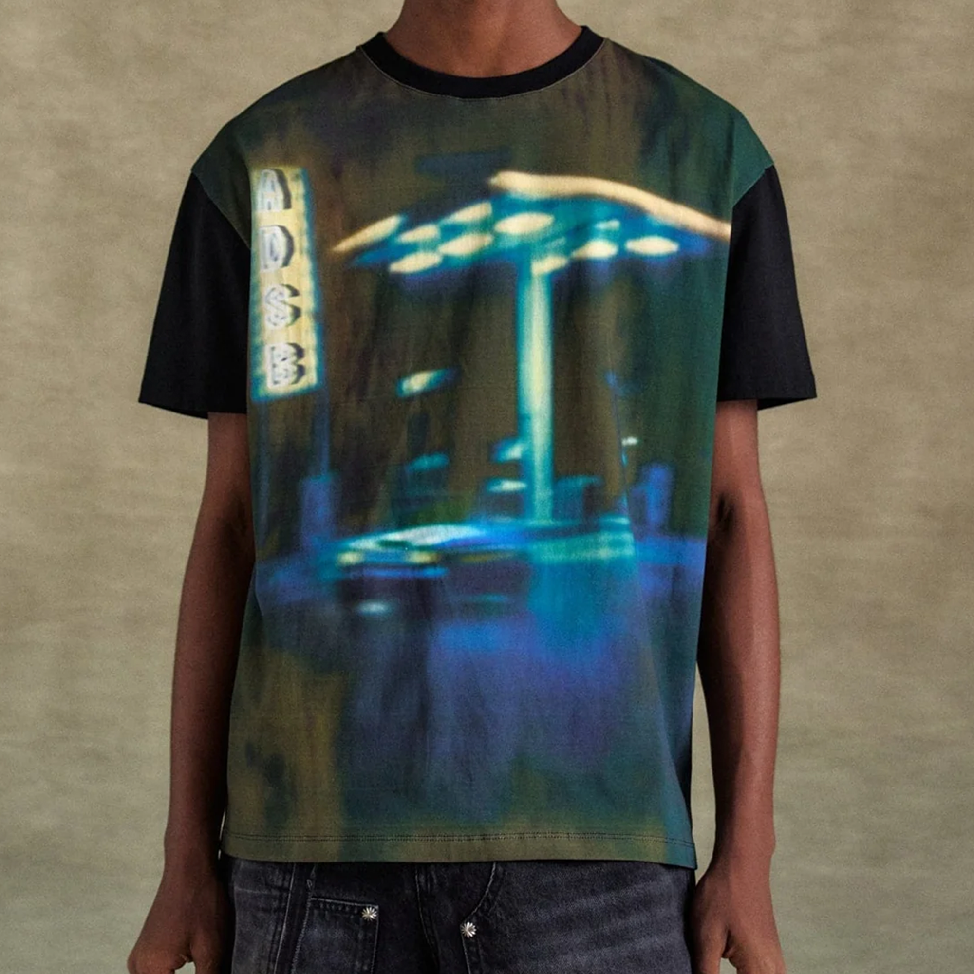 Andersson Bell Gas Station Logo T-Shirts Black ATB1289M