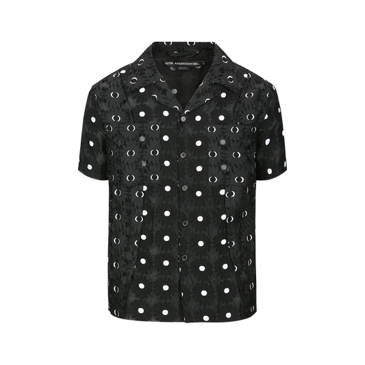 Andersson Bell Half Sheer Flower Shirts Black ATB1276M