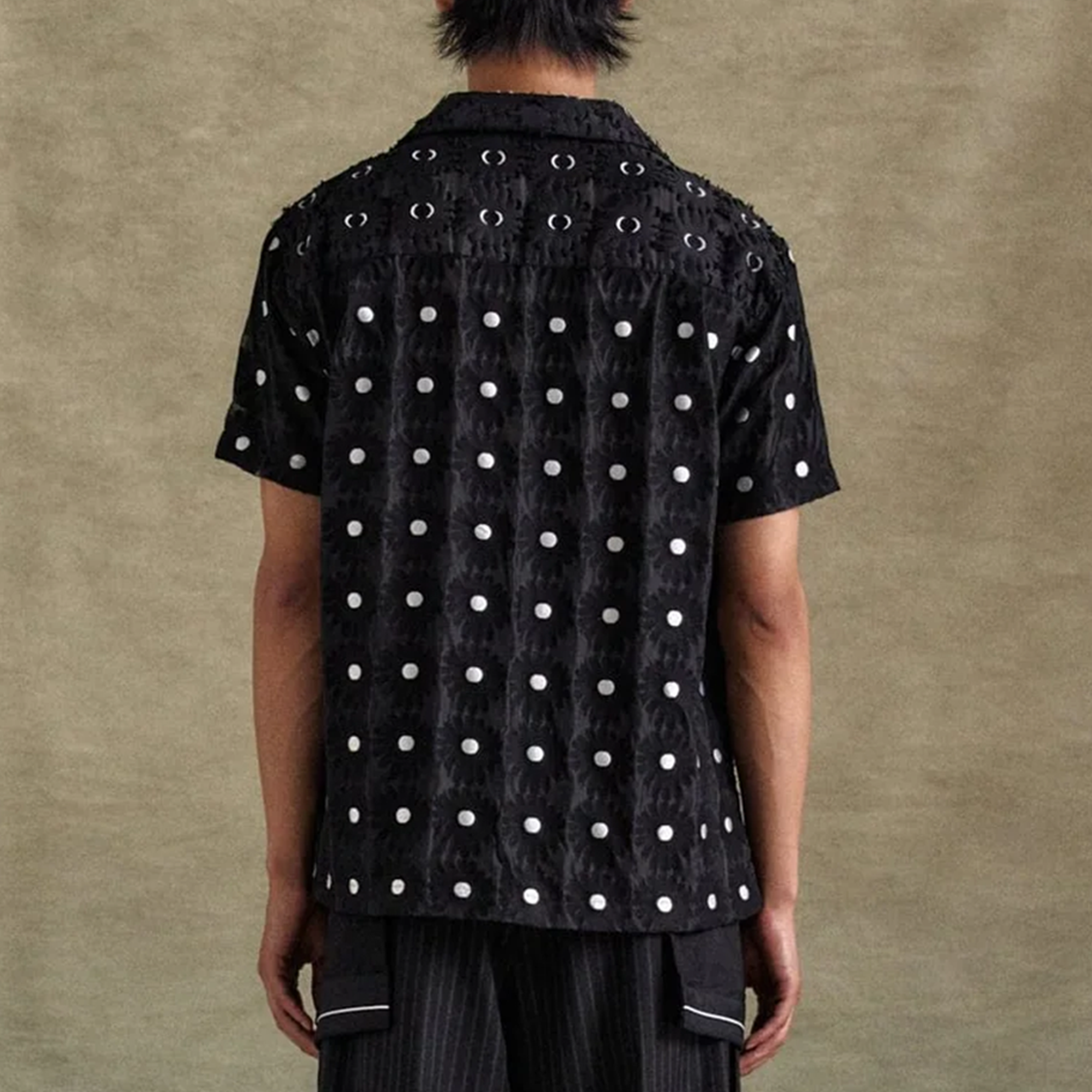 Andersson Bell Half Sheer Flower Shirts Black ATB1276M