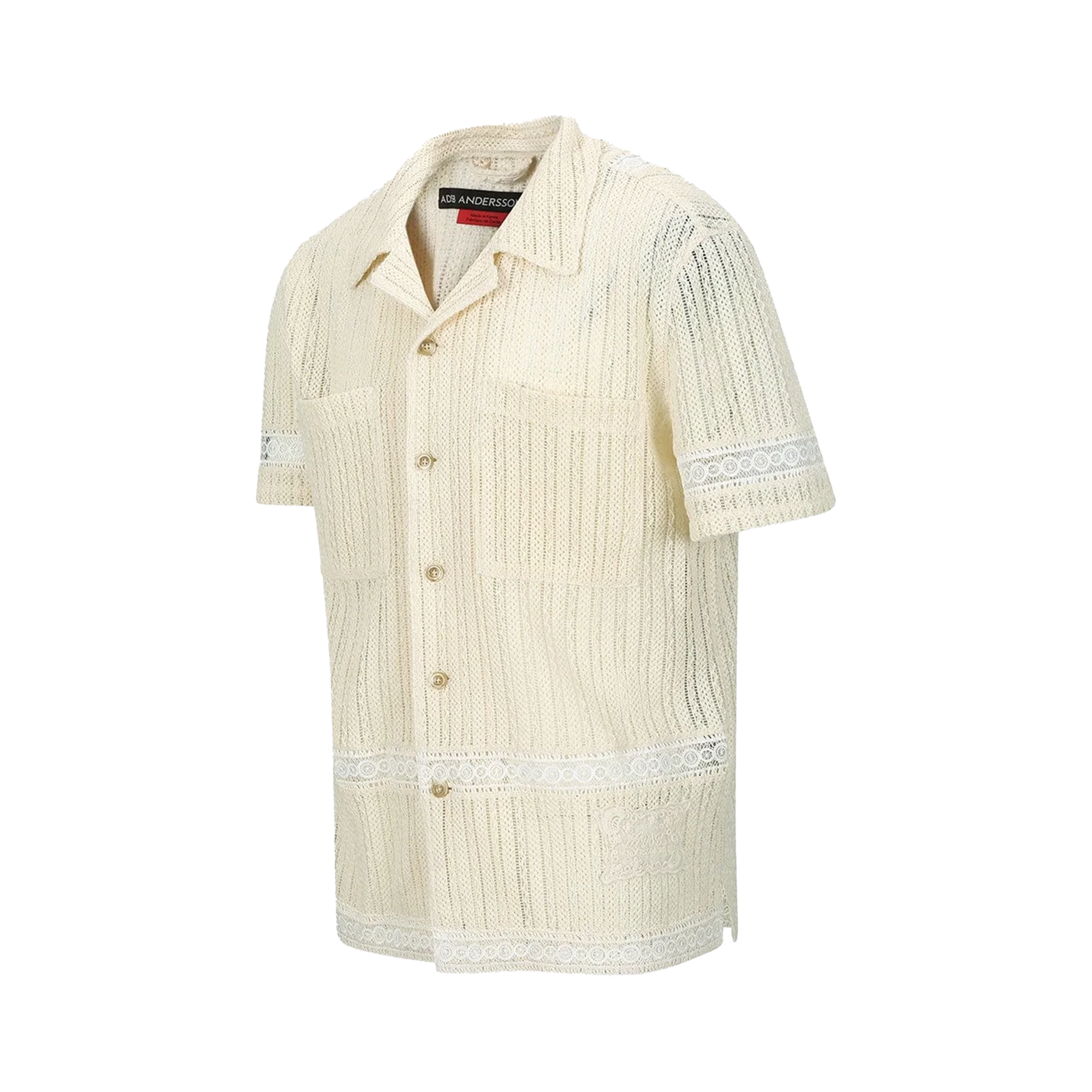 Andersson Bell Jacquard Stripe Shirts Ecru ATB1279M