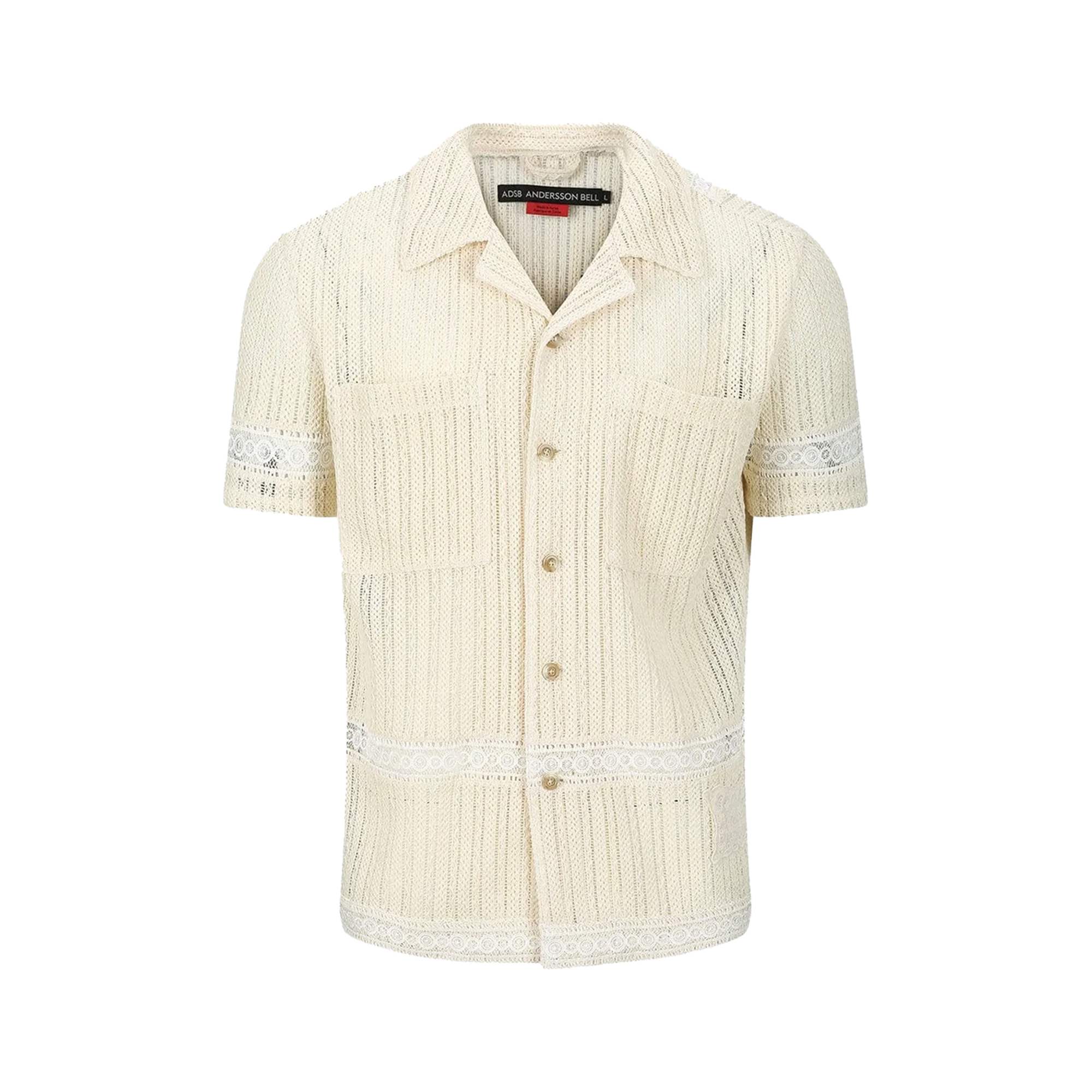 Andersson Bell Jacquard Stripe Shirts Ecru ATB1279M
