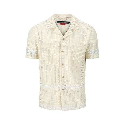 Andersson Bell Jacquard Stripe Shirts Ecru ATB1279M