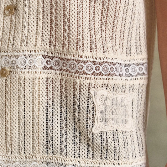 Andersson Bell Jacquard Stripe Shirts Ecru ATB1279M