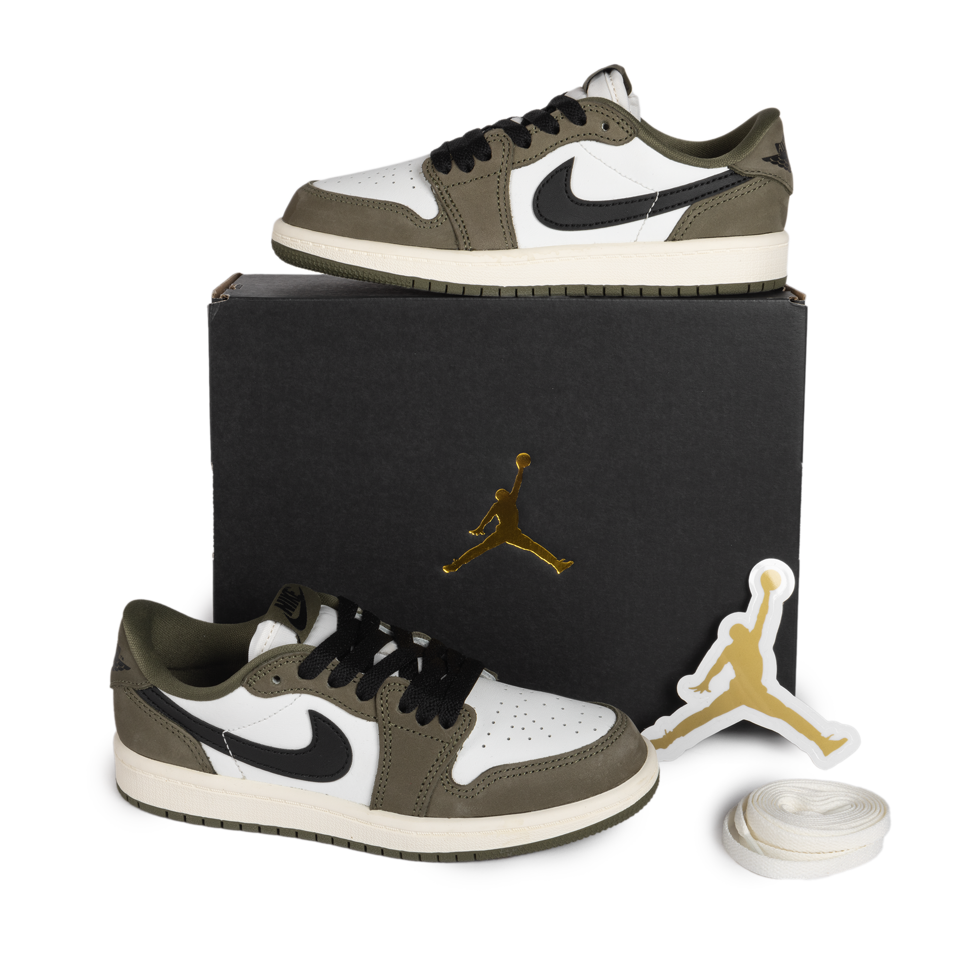 Nike Jordan 1 Retro Low OG (PS) Medium Olive/Black/Summit White/Sail HQ6996-200