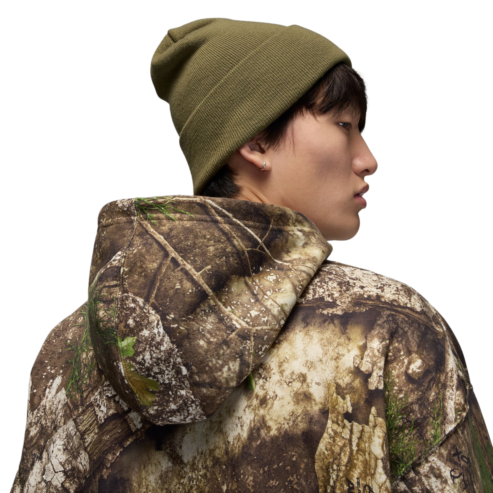 Nike Jordan Brooklyn Fleece Realtree Pullover Hoodie Medium Olive/Sail HV1860-222