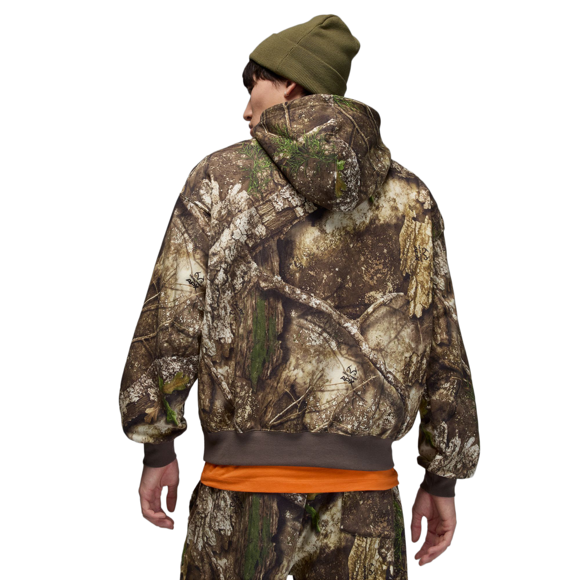 Nike Jordan Brooklyn Fleece Realtree Pullover Hoodie Medium Olive/Sail HV1860-222