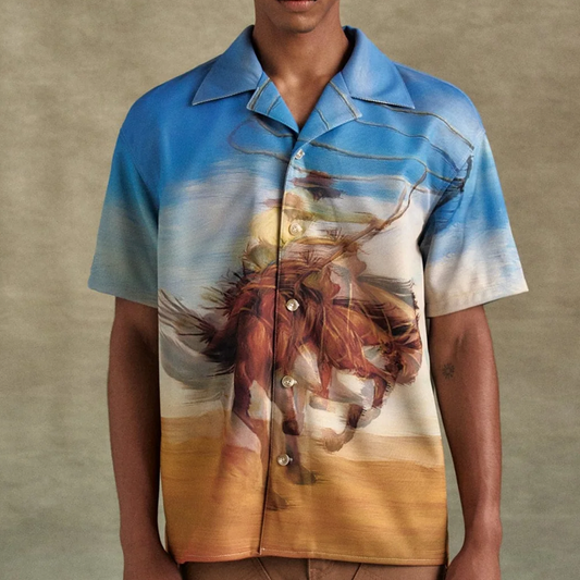 Andersson Bell Lenticular Cowboy Shirts Blue ATB1282M