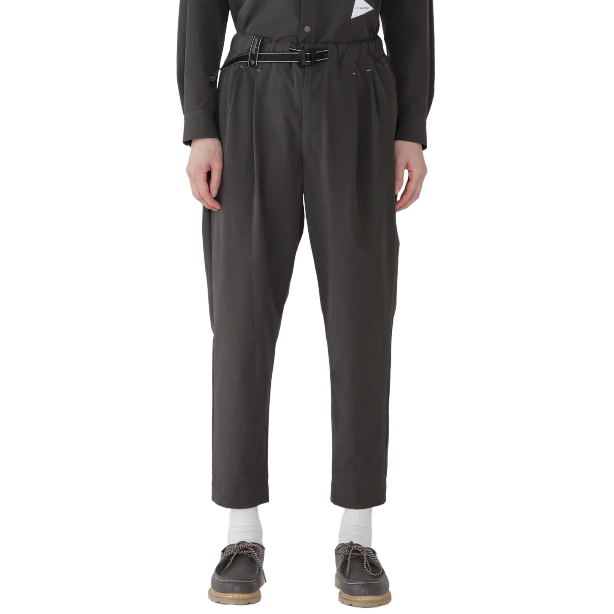 and wander Light W Cloth Pants D.Gray
