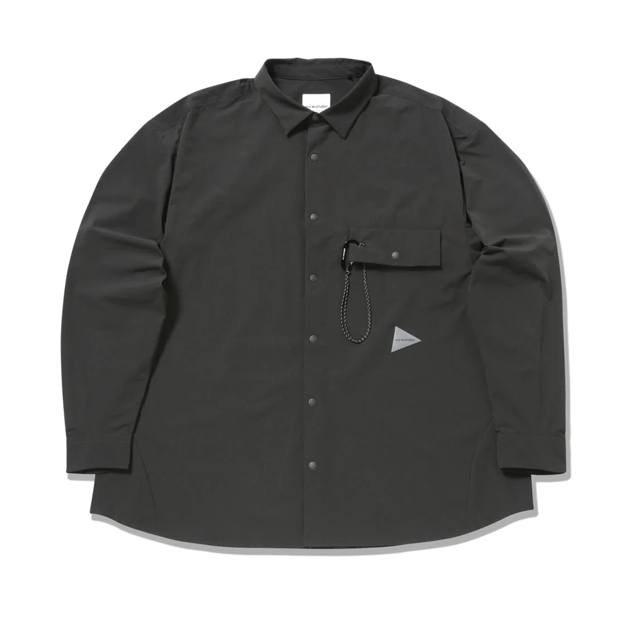 and wander Light W Cloth Shirt D.Gray