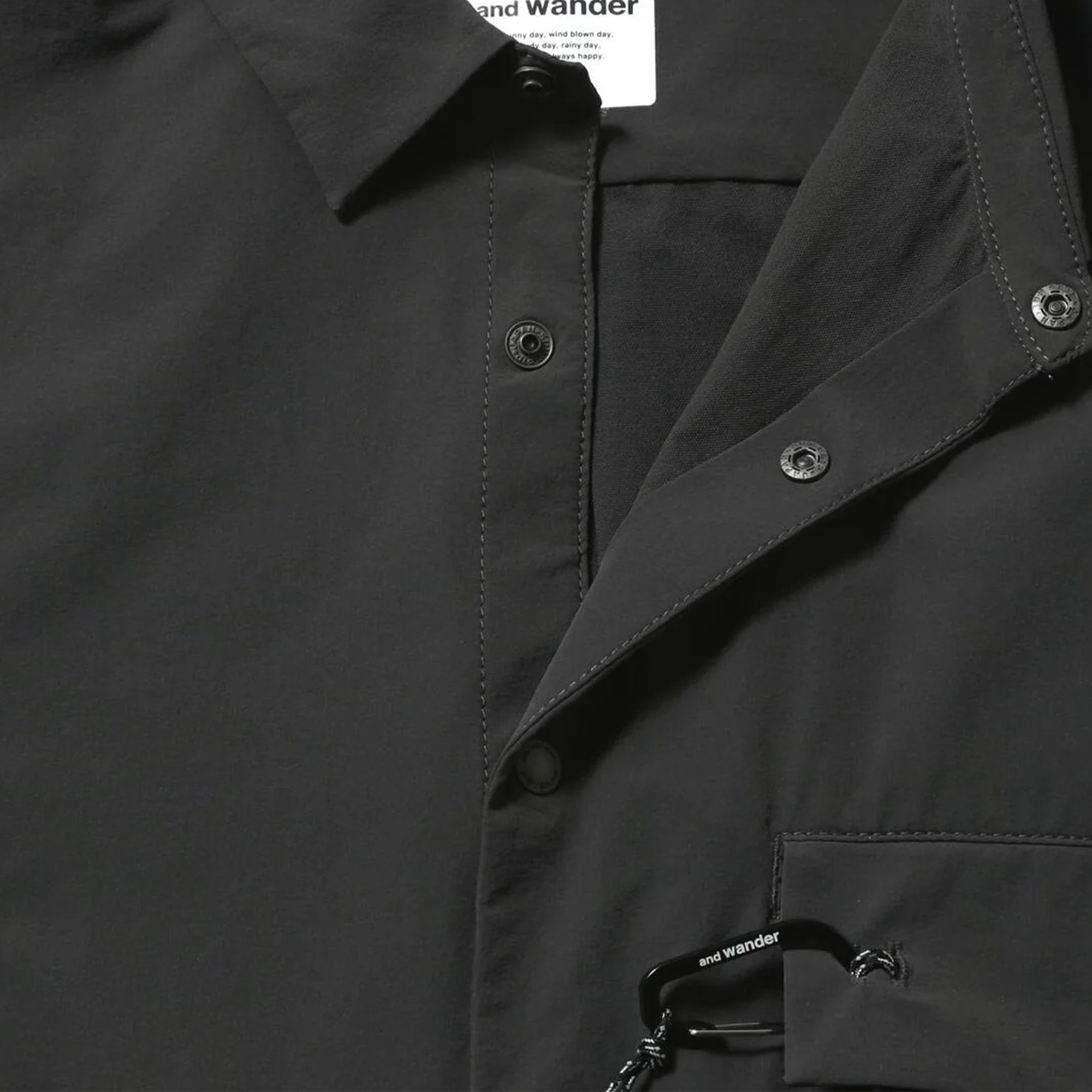 and wander Light W Cloth Shirt D.Gray