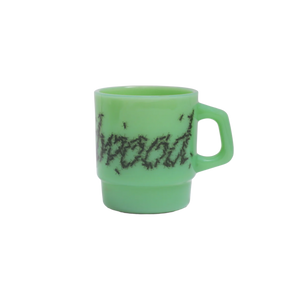 Metalwood Flies Milk Glass Mug Jade