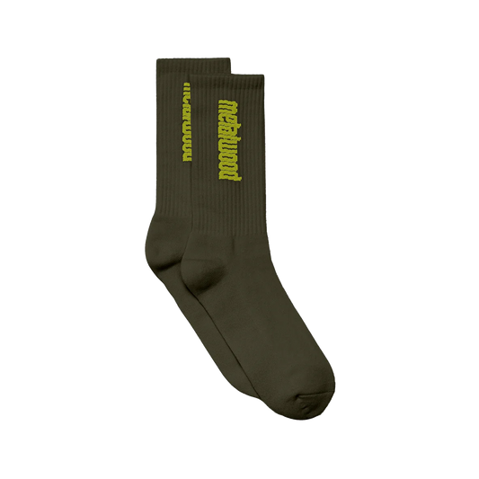 Metalwood Metal Logo Crew Sock Olive