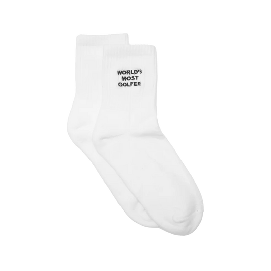 Metalwood World's Most Golfer Quarter Sock White