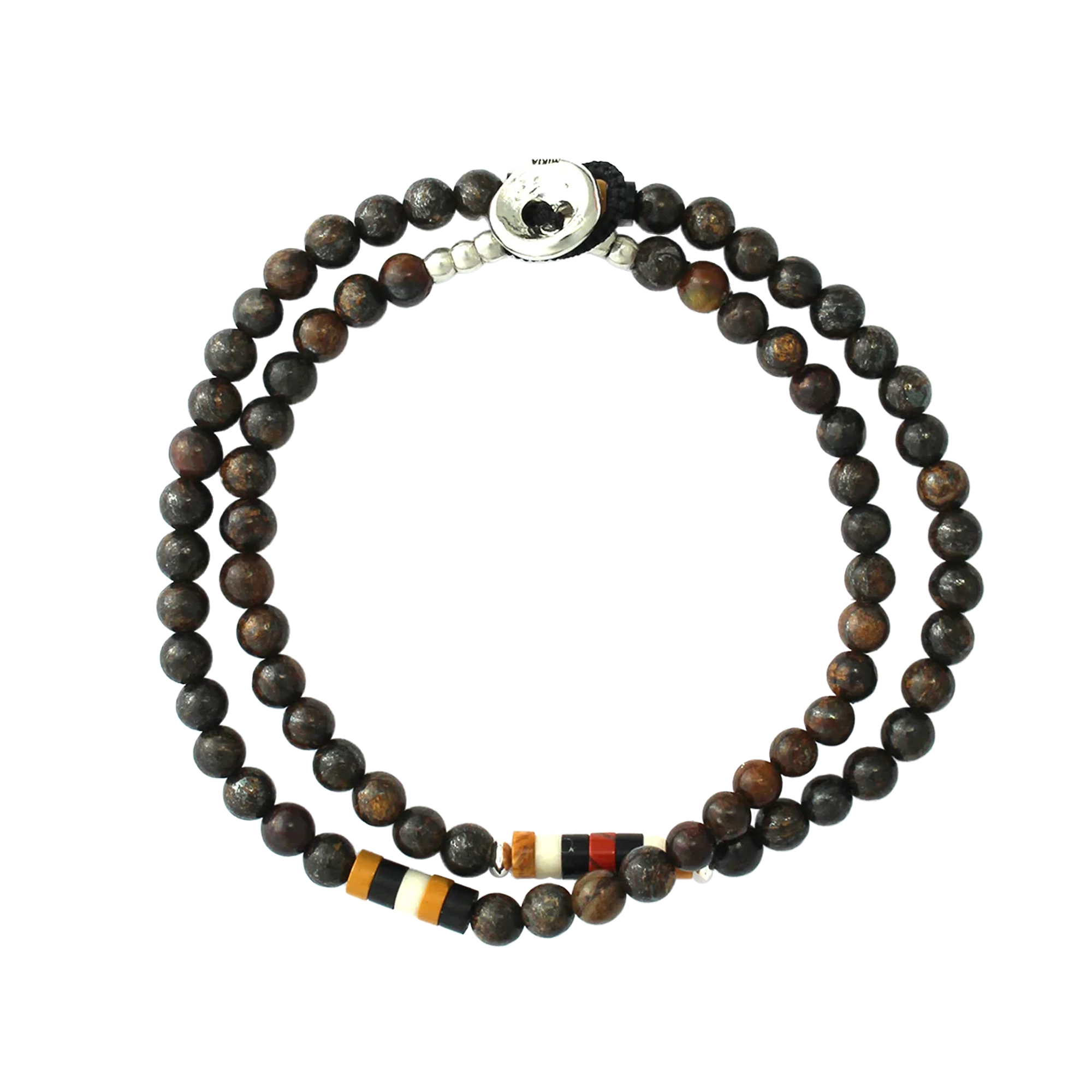 Mikia 4mm Stone Double Wrap Bracelet Bronzite