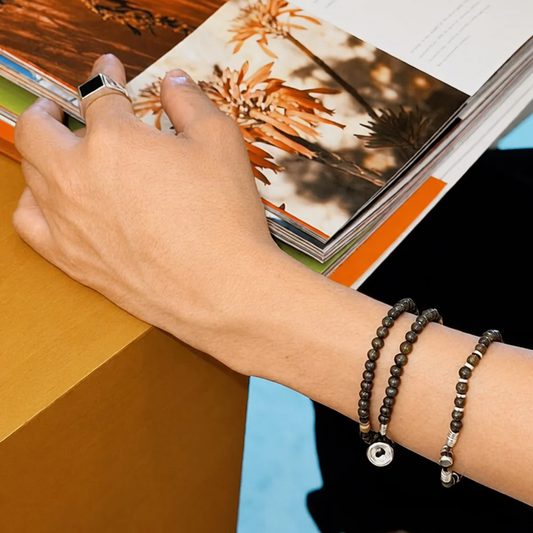 Mikia 4mm Stone Double Wrap Bracelet Bronzite