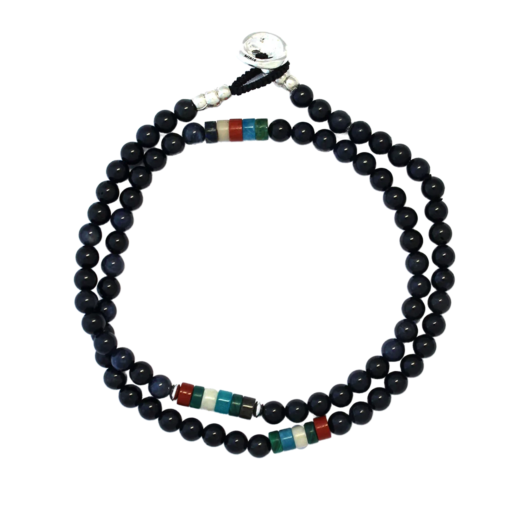 Mikia 4mm Stone Double Wrap Bracelet Sapphire