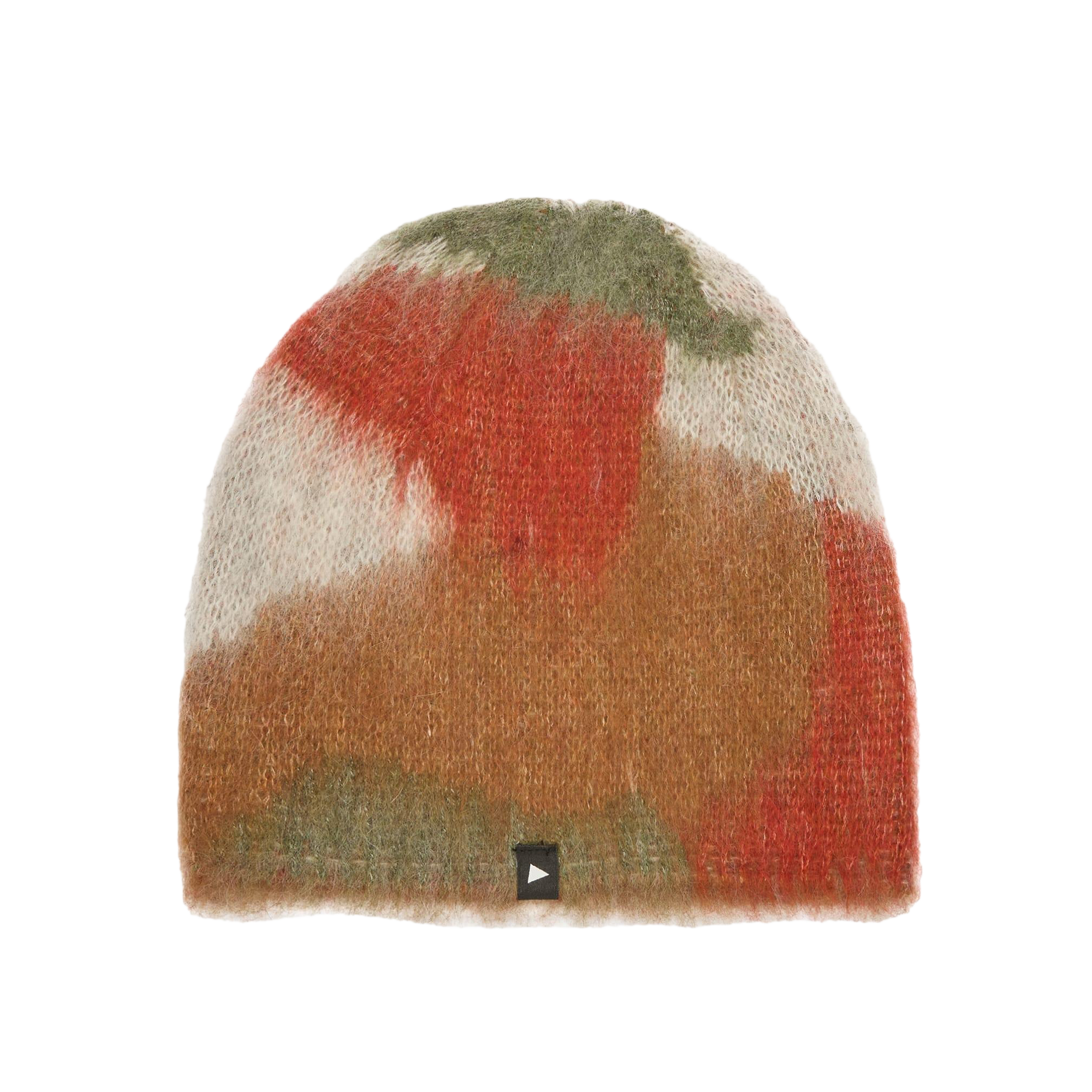 and wander Mix Color Shaggy Knit Cap Brown Mix