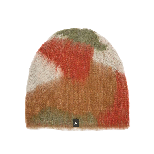 and wander Mix Color Shaggy Knit Cap Brown Mix