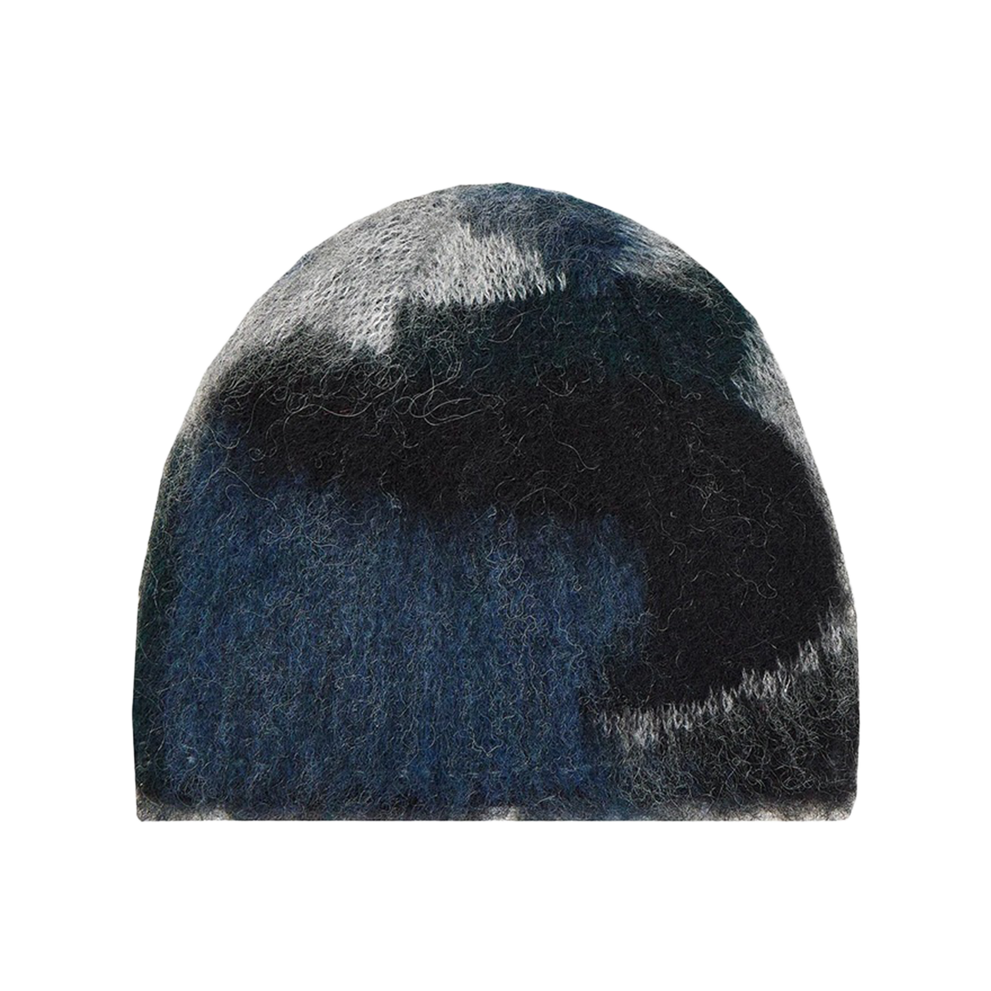 and wander Mix Color Shaggy Knit Cap Black Mix