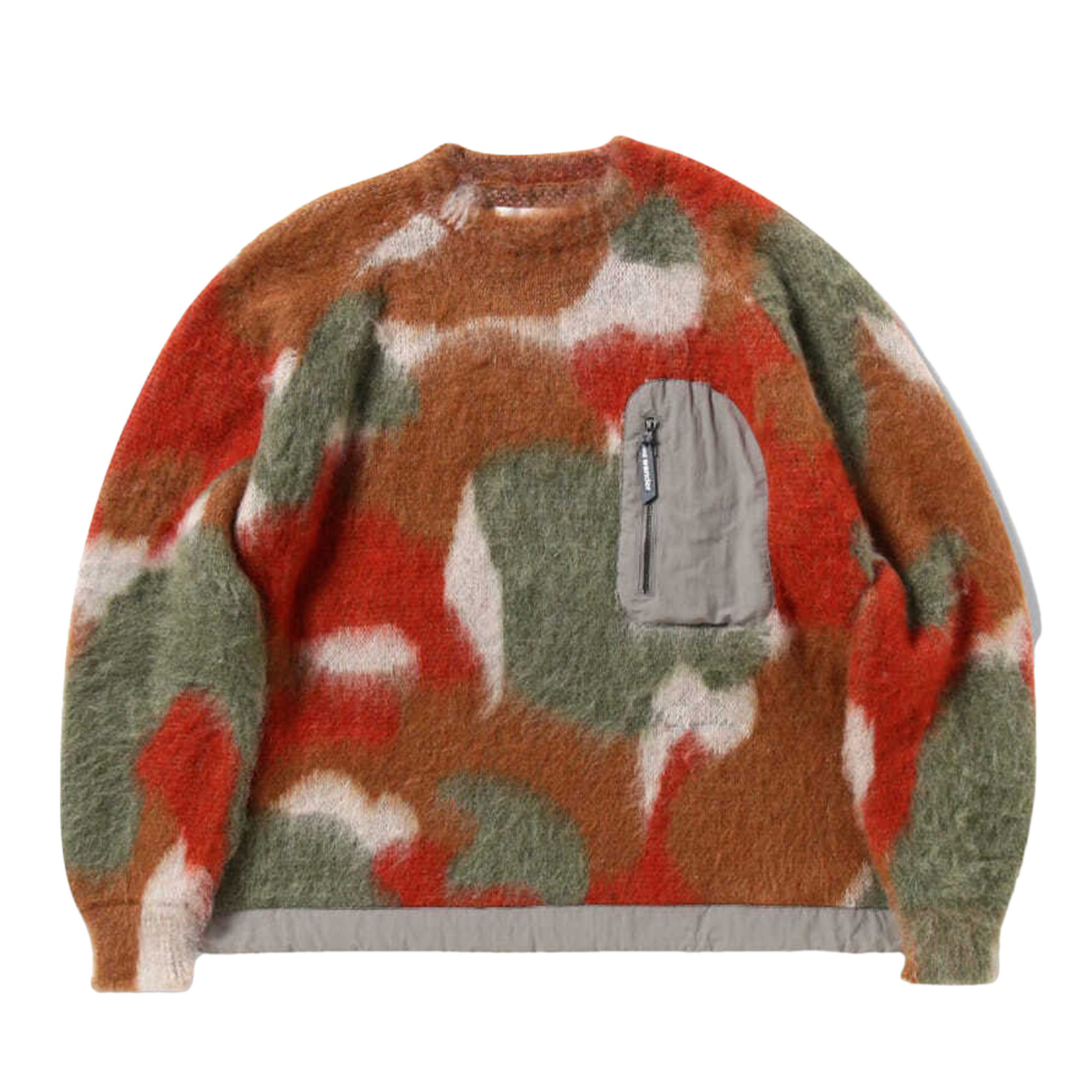 and wander Mix Color Shaggy Knit Sweater Brown Mix