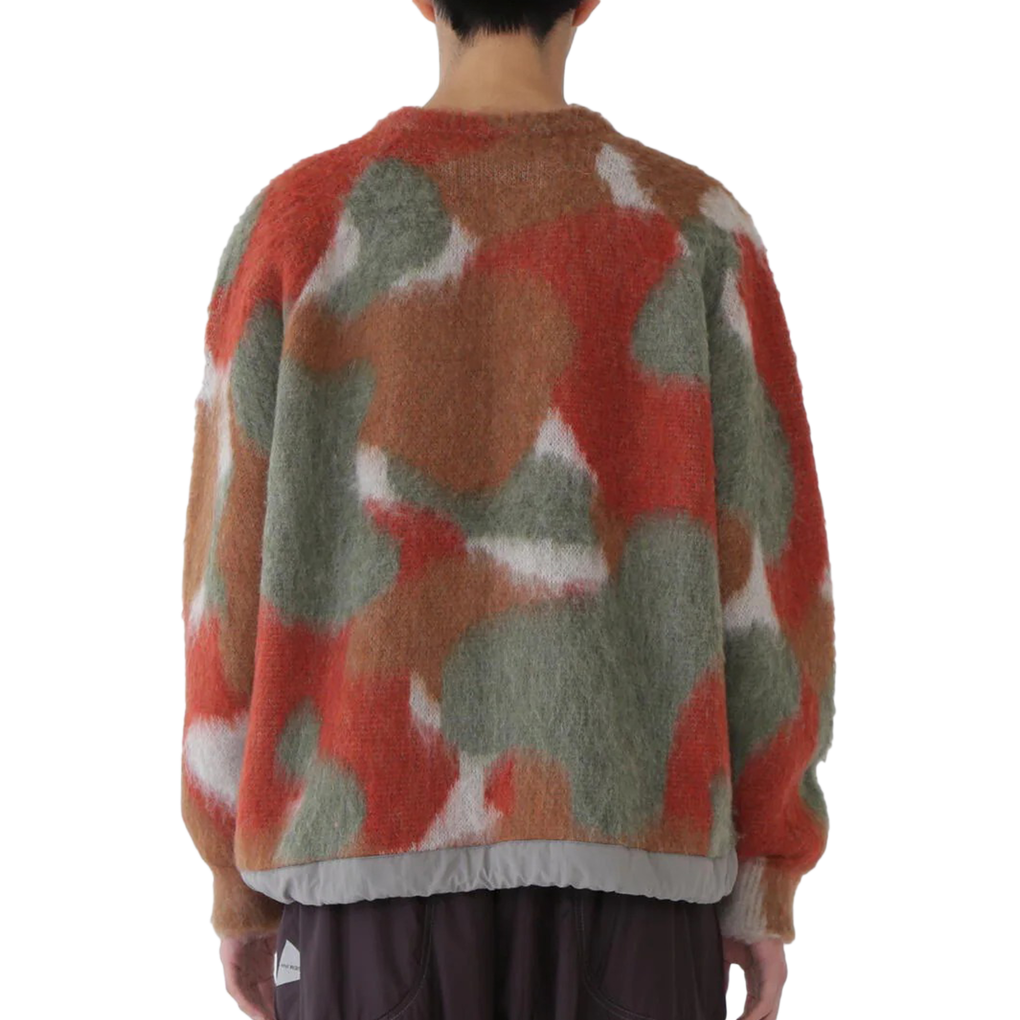 and wander Mix Color Shaggy Knit Sweater Brown Mix