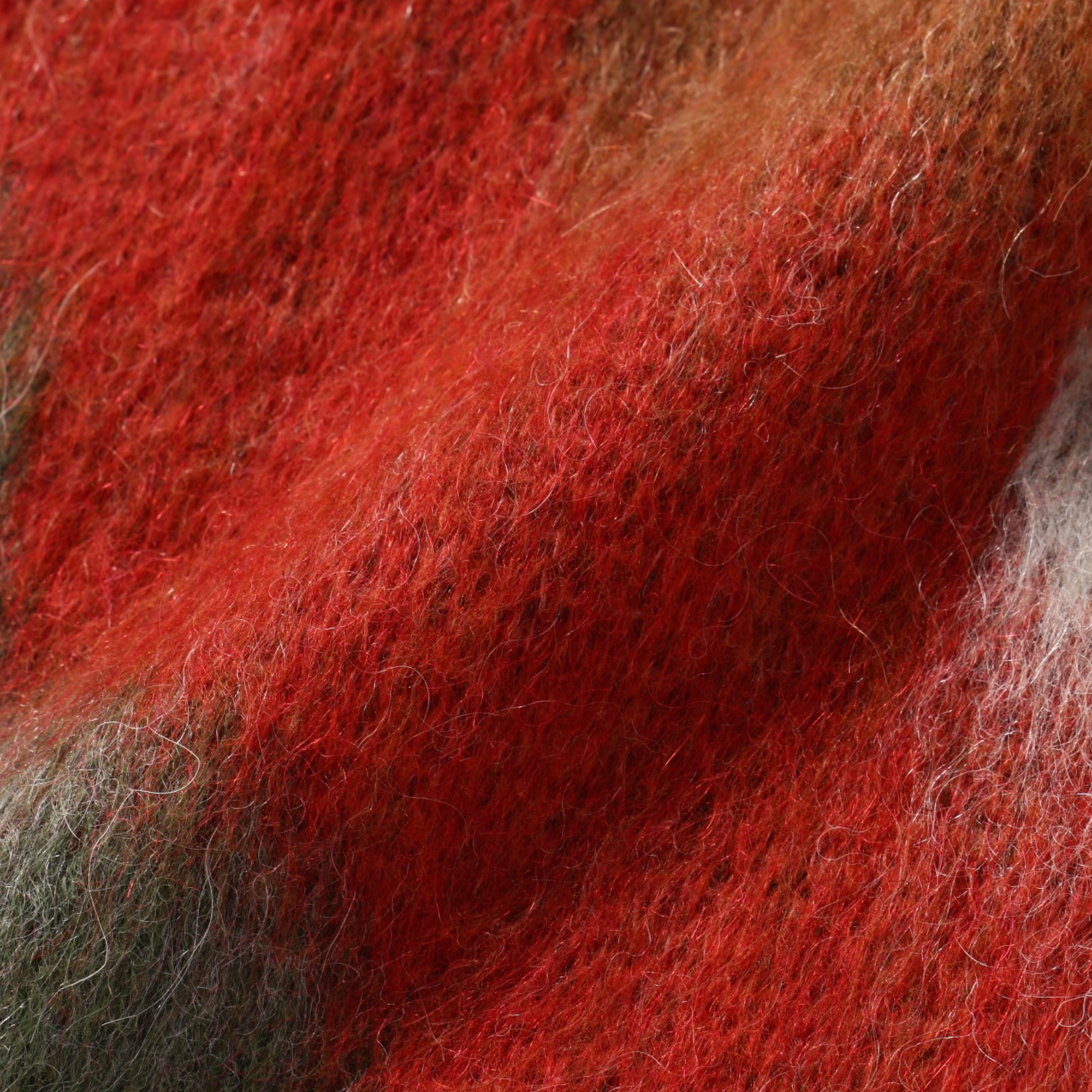 and wander Mix Color Shaggy Knit Sweater Brown Mix