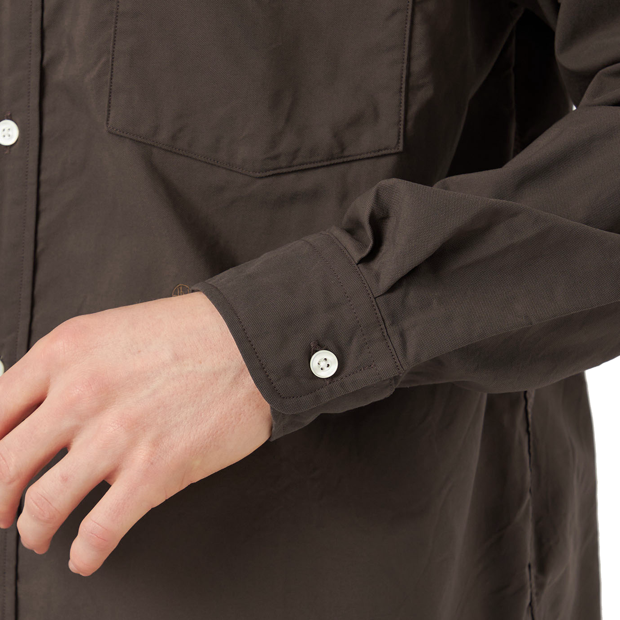 nanamica Button Down Wind Shirt Brown