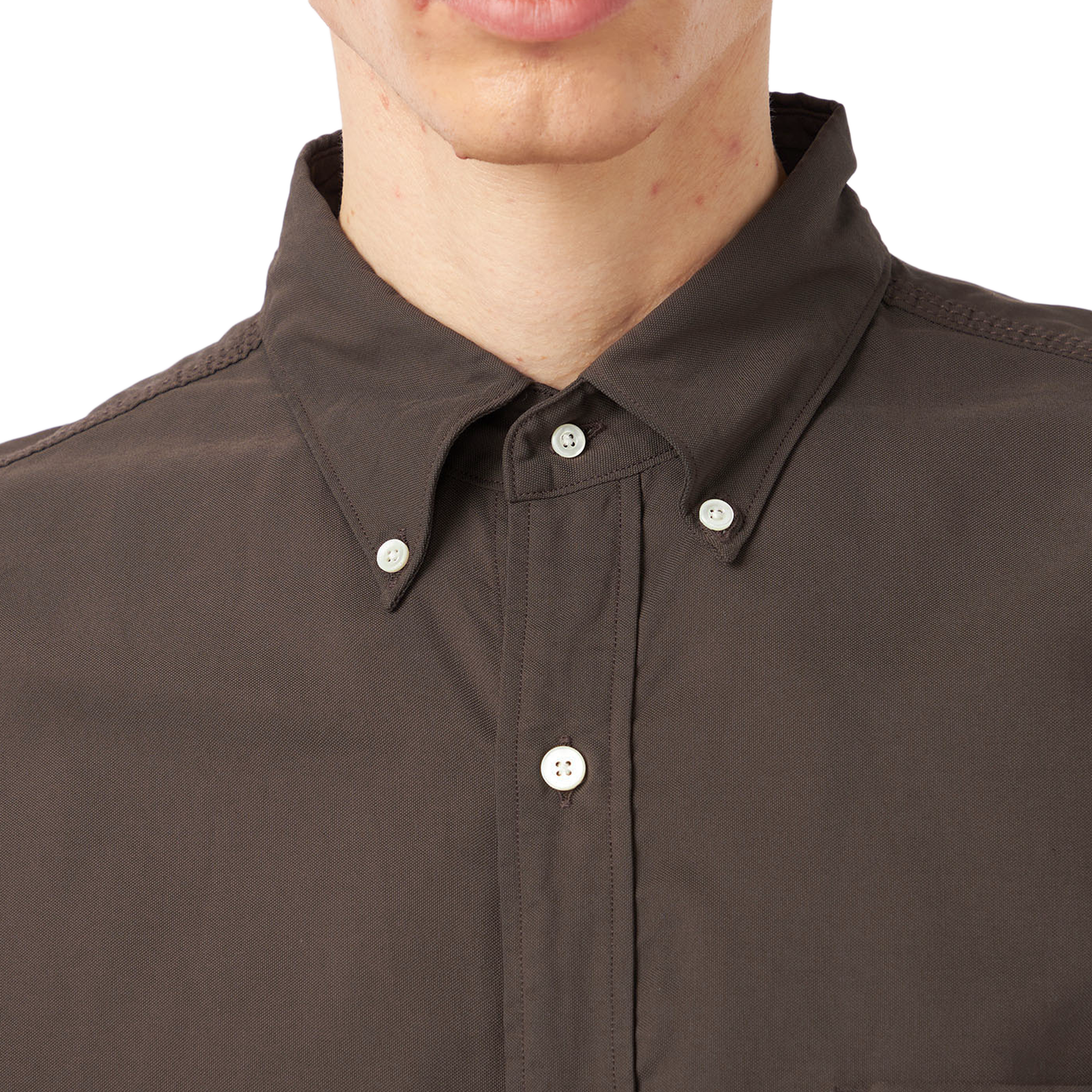 nanamica Button Down Wind Shirt Brown
