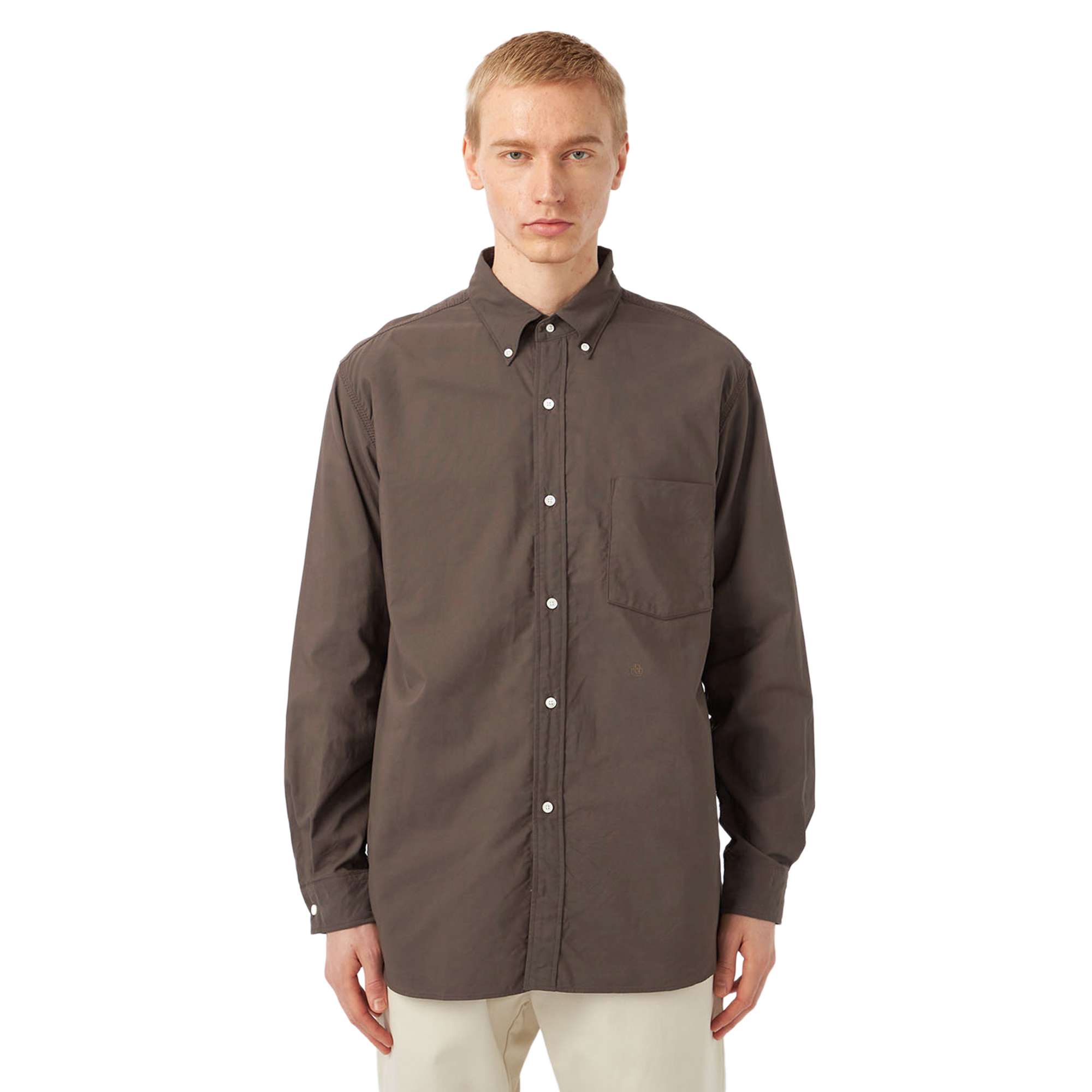 nanamica Button Down Wind Shirt Brown