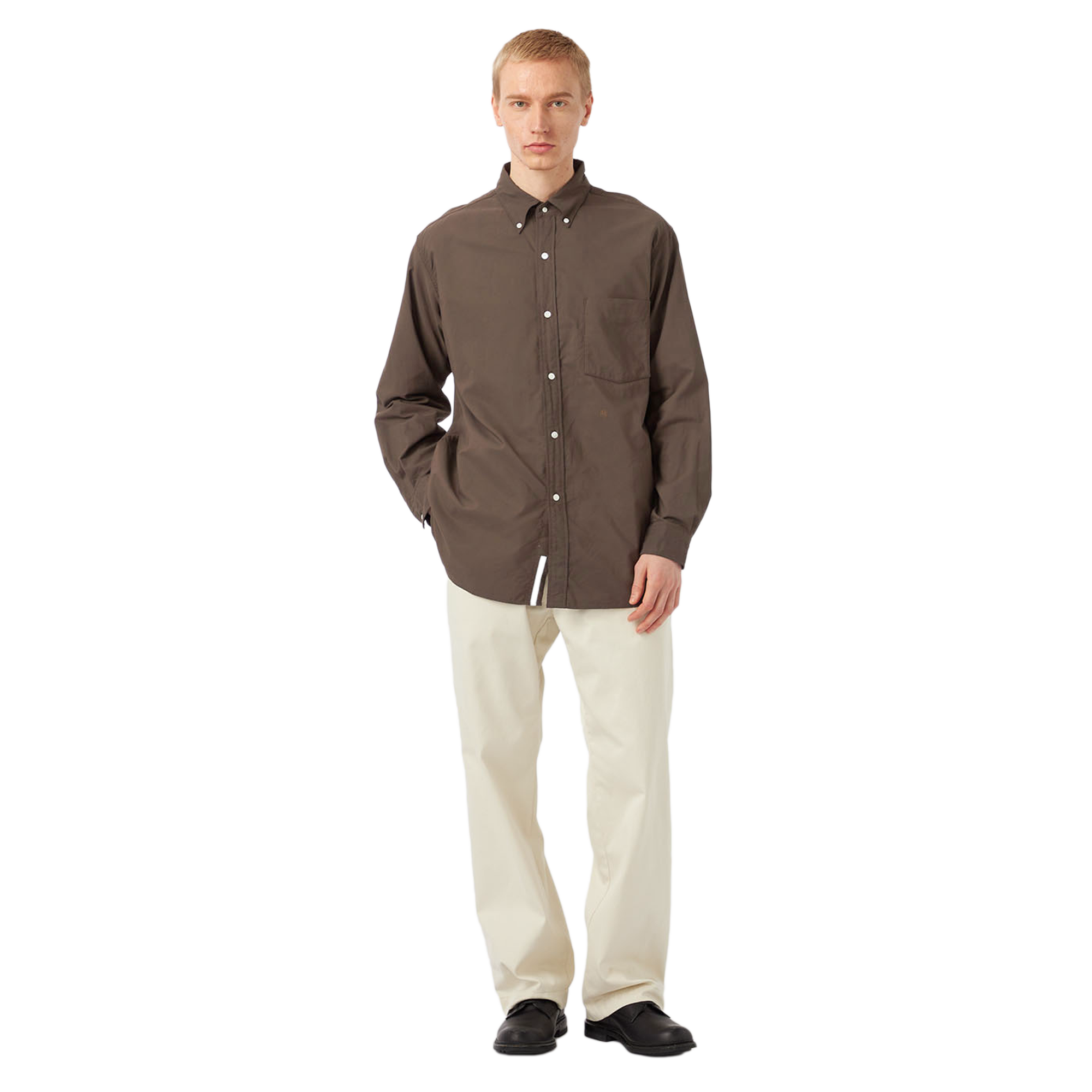 nanamica Button Down Wind Shirt Brown