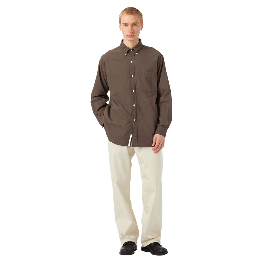 nanamica Button Down Wind Shirt Brown