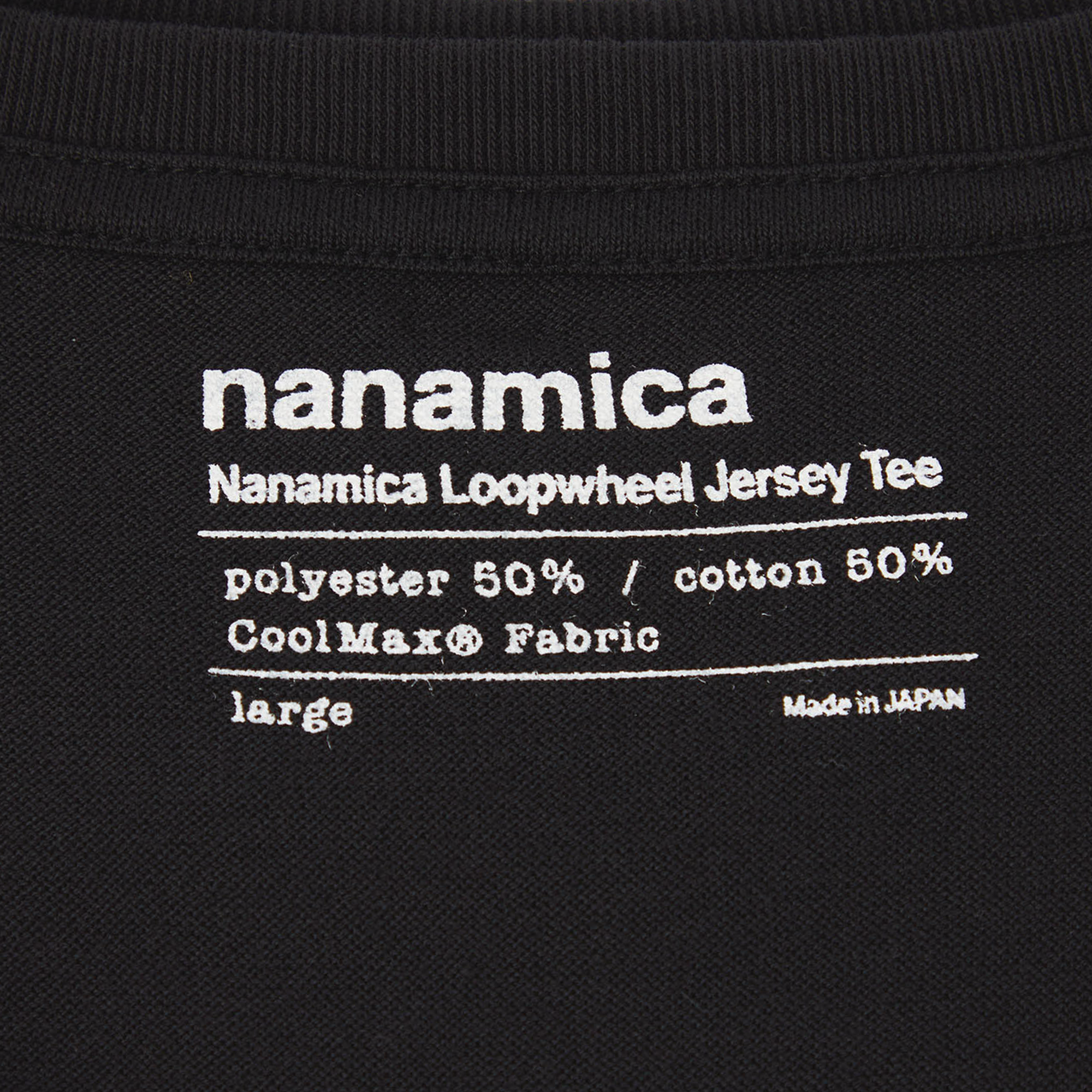 nanamica Loopwheel Coolmax Jersey T-Shirt Black FW25