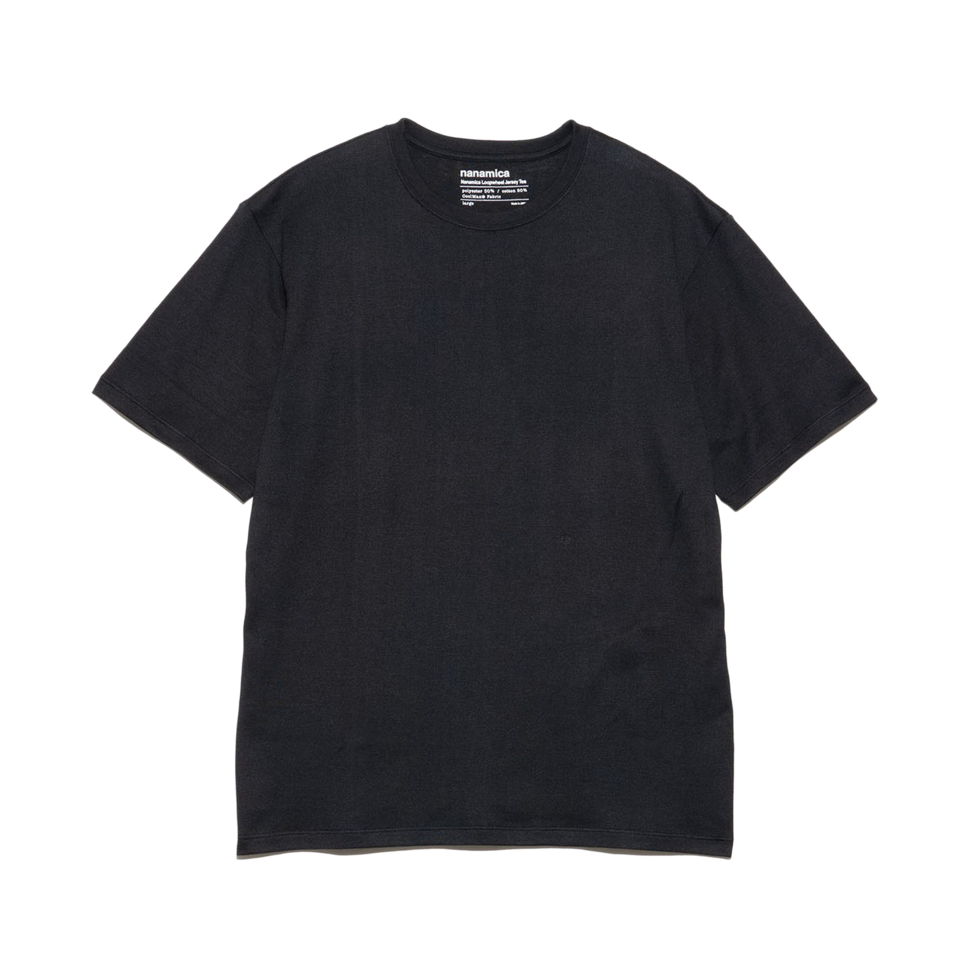 nanamica Loopwheel Coolmax Jersey T-Shirt Black FW25