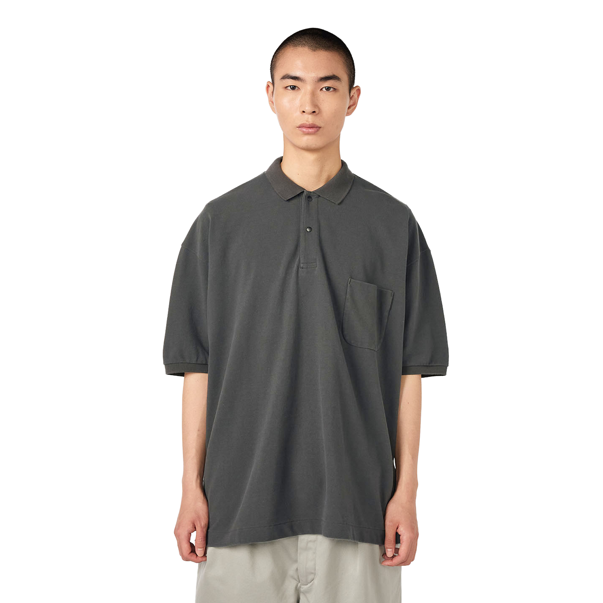 nanamica Short Sleeve Polo Shirt Charcoal